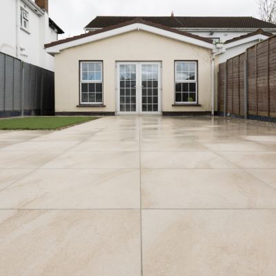 Outdoor Laguna Cream Light Marble-Effect Matt Porcelain Tile 60x60cm - Alternative Image