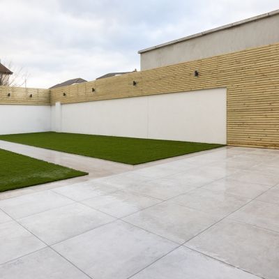 Outdoor Silver Cement-Effect Matt Porcelain Tile 60x60cm - Alternative Image