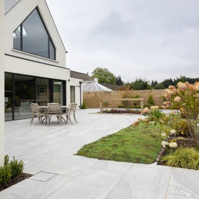 Outdoor Washa Grey Light Limestone-Effect Matt Porcelain Tile 120x60cm - Alternative Image