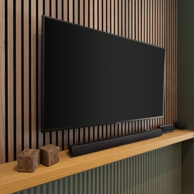 21mm Acoustic Black Felt Wall Panel Walnut 240x60cm - Alternative Image