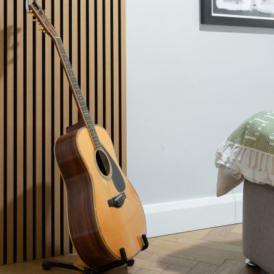 21mm Acoustic Black Felt Wall Panel Warm Oak 240x60cm - Alternative Image