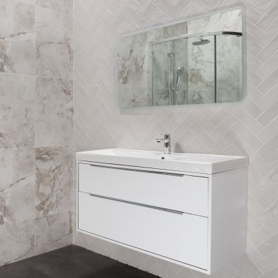 Metro Borgo Soft Grey Gloss Porcelain Wall Tile 20x6.5cm - Alternative Image