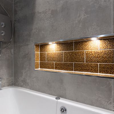 Metro Zurbaran Textured Cobre Gloss Wall Tile 22x11cm - Alternative Image