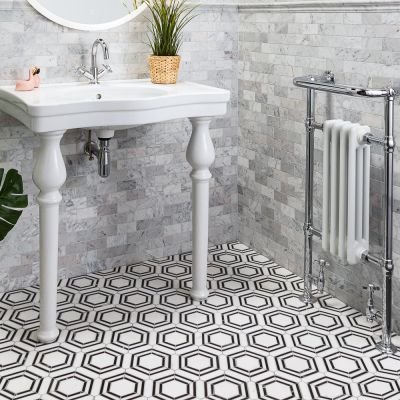 Ealing Bianco Carrara Marble Mosaic 28x33cm - Alternative Image