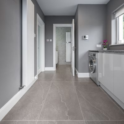 Soho Smoke Limestone-Effect Matt Porcelain Tile 120x60cm - Alternative Image