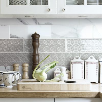 Angelina Bianco Carrara Metro Flat Gloss Tile 30x10cm - Alternative Image