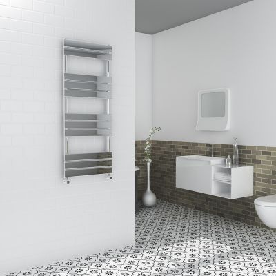 Milan Flat Chrome Radiator 130x50cm - Alternative Image
