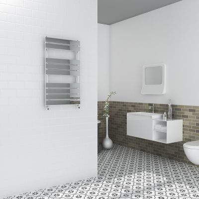 Milan Flat Chrome Radiator 90x50cm - Alternative Image