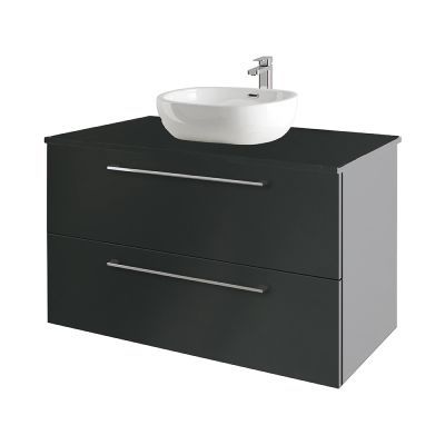 Rimini 100cm Wall-Hung Vanity Unit Gloss Graphite - Alternative Image