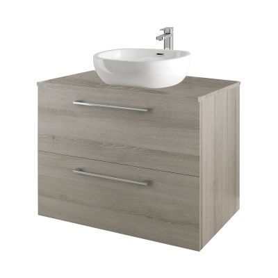 Rimini 80cm Wall-Hung Vanity Unit Grey Molina Oak