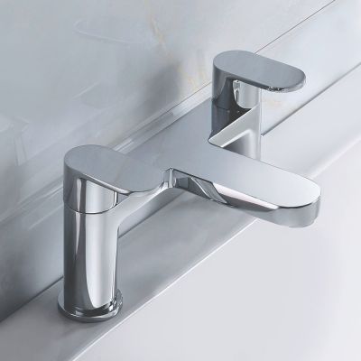 Series P Chrome Deck-Mounted Bath Mixer Tap - Alternative Image
