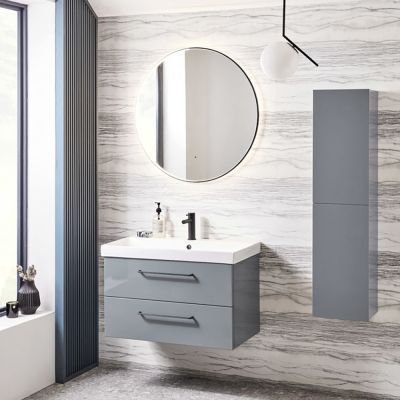 Tavistock 2-Door Tall Column Cabinet Gloss Spruce - Alternative Image