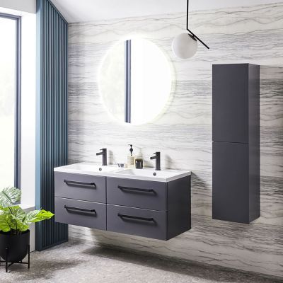 Tavistock 2-Door Tall Column Cabinet Storm Grey - Alternative Image