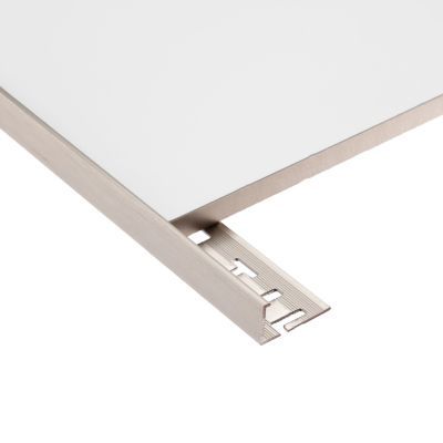 10mm Champagne Brushed Square Edge Tile Trim 2.4m - Alternative Image