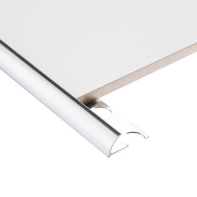 10mm Chrome Polished Round Edge Tile Trim 2.4m - Alternative Image