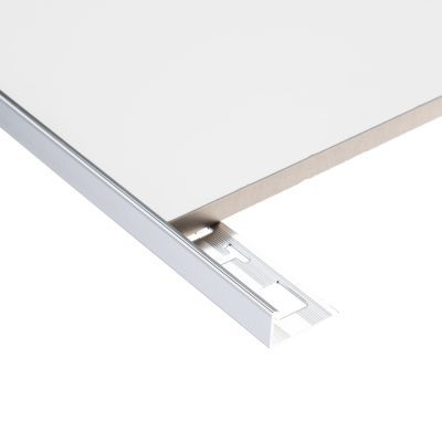 8mm Chrome Polished Square Edge Tile Trim 2.4m - Alternative Image