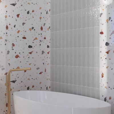 Downtown Cielo Gloss Ceramic Wall Tile 25x5cm - Alternative Image