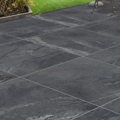 Outdoor Earth Nero Marble-Effect Matt Porcelain Tile 60x60cm - Alternative Image