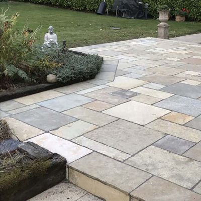 Kota Yellow Limestone Paving Hand-Cut, Calibrated, Natural 60x90x2.2cm - Alternative Image