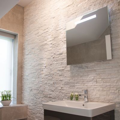 Thin Stone Cladding White Quartz 40x10cm - Alternative Image