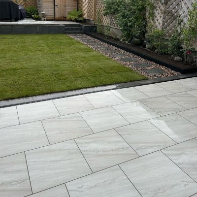 Outdoor Pietra Bianco Marble-Effect Matt Porcelain Tile 60x60cm - Alternative Image