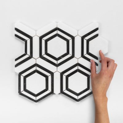 Ealing Bianco Carrara Marble Mosaic 28x33cm