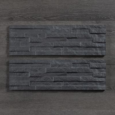 Brickstone Black Porcelain Wall Tile 52x17cm - Alternative Image