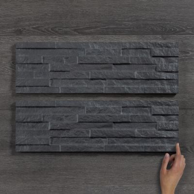 Brickstone Black Porcelain Wall Tile 52x17cm