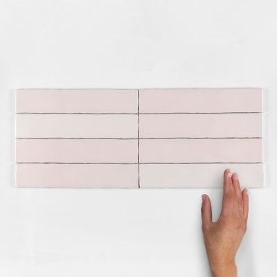 Downtown Rosa Gloss Ceramic Wall Tile 25x5cm