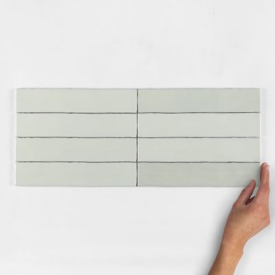 Downtown Verde Gloss Ceramic Wall Tile 25x5cm