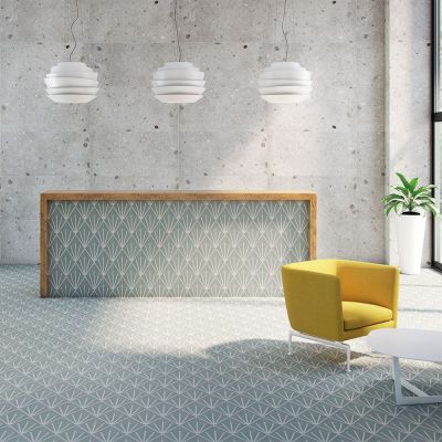 Lilypad Hexagon Aguamarina Matt Porcelain Tile 23x20cm - Alternative Image