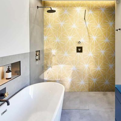 Lilypad Hexagon Amarillo Matt Porcelain Tile 23x20cm - Alternative Image