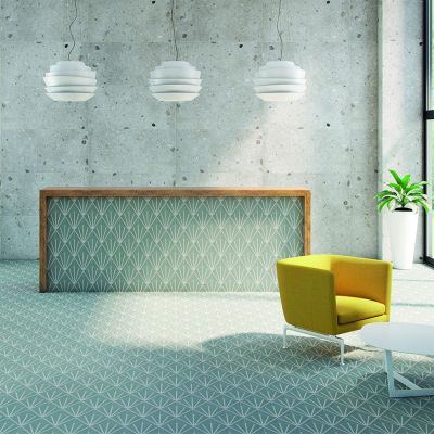 Lilypad Hexagon Verde Matt Porcelain Tile 23x20cm - Alternative Image