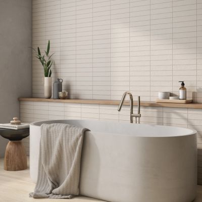 Metro Ainsa Greige Matt Porcelain Tile 25x5cm - Alternative Image