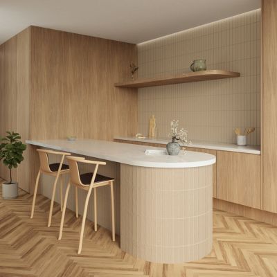 Metro Ainsa Nude Matt Porcelain Tile 25x5cm - Alternative Image
