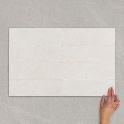 Metro Alma Blanco Gloss Porcelain Wall Tile 30x10cm