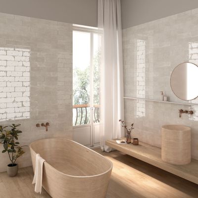Metro Alma Blanco Gloss Porcelain Wall Tile 30x10cm - Alternative Image