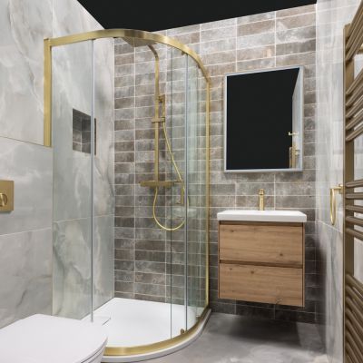 Metro Alma Gris Gloss Porcelain Wall Tile 30x10cm - Alternative Image