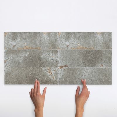 Metro Alma Gris Gloss Porcelain Wall Tile 30x10cm