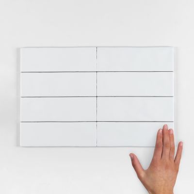 Metro Borgo White Gloss Porcelain Wall Tile 20x6.5cm