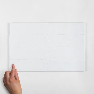 Metro Borgo White Matt Porcelain Wall Tile 20x6.5cm