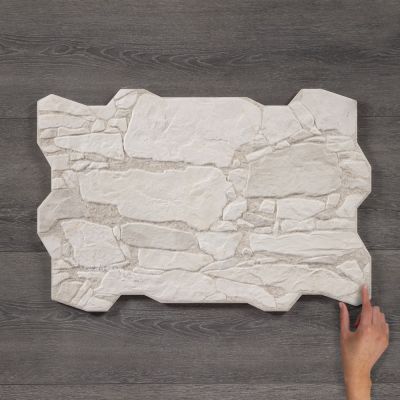Muralla Stone-Effect Porcelain Blanco Tile 60x40cm