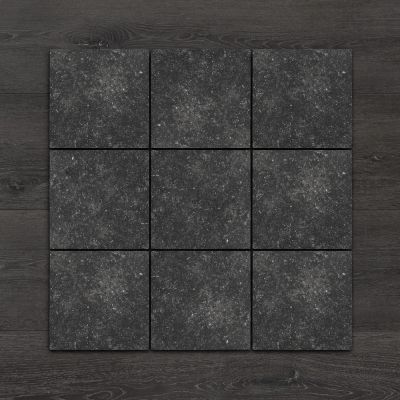 Outdoor Porcelain Cobble Pierre Black Textured Tile 20x20cm - Alternative Image