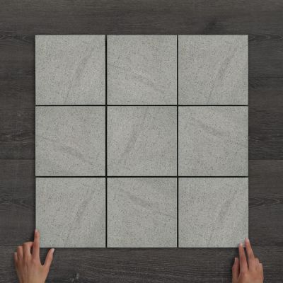 Outdoor Porcelain Cobble Pierre Grey Textured Tile 20x20cm
