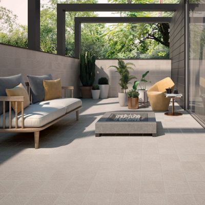 Outdoor Porcelain Cobble Pierre Sand Textured Tile 20x20cm - Alternative Image