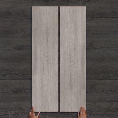 Outdoor Riverwood Smoke Wood-Effect Matt Porcelain Tile 120x30cm