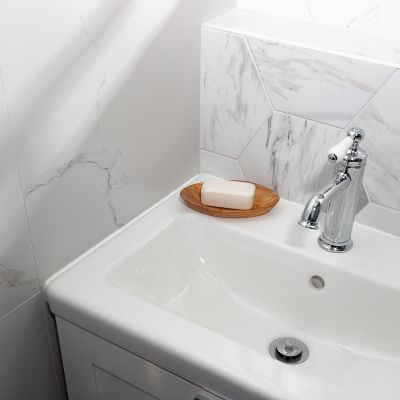 Hexagon Carrara Porcelain Tile 25x22cm - Alternative Image