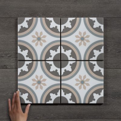 Decor Basil Pattern Matt Porcelain Floor Tile 20x20cm