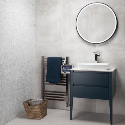 Manhattan Bianco Concrete-Effect Matt Porcelain Tile 60x60cm - Alternative Image