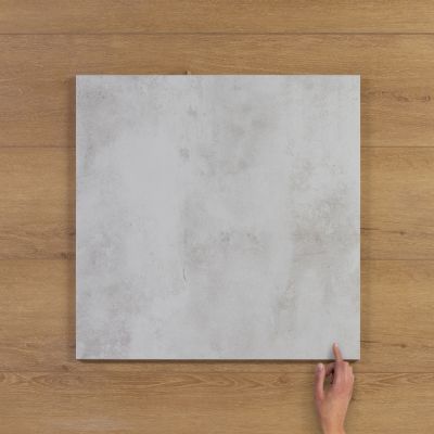 Manhattan Bianco Concrete-Effect Matt Porcelain Tile 60x60cm